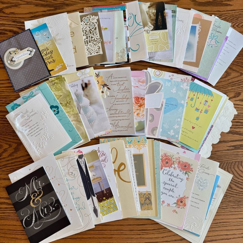 70 Wedding / Bridal Shower Greeting Card Fronts for Crafts | Scrapbooking